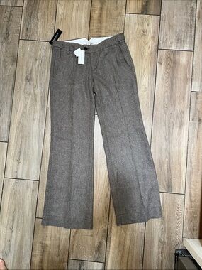 Banana Republic Brown Wide-Leg Wool blend Trousers